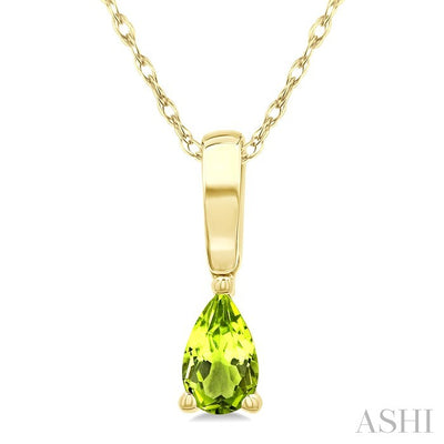 Pear Shape Gemstone Solitaire Pendant