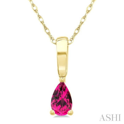 Pear Shape Gemstone Solitaire Pendant