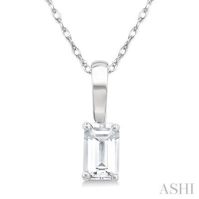Emerald Shape Gemstone Solitaire Pendant