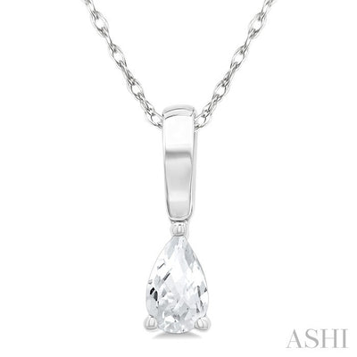 Pear Shape Gemstone Solitaire Pendant