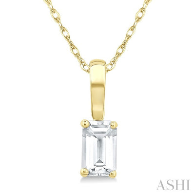 Emerald Shape Gemstone Solitaire Pendant