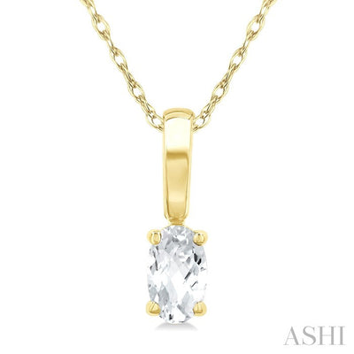 Oval Shape Gemstone Solitaire Pendant