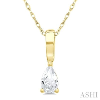 Pear Shape Gemstone Solitaire Pendant