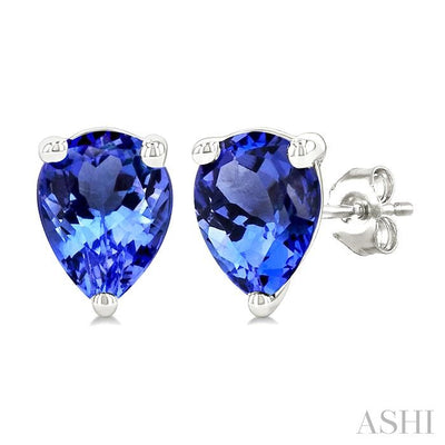 Pear Shape Gemstone Stud Earrings