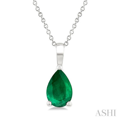 Pear Shape Gemstone Solitaire Pendant