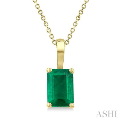 Emerald Shape Gemstone Solitaire Pendant