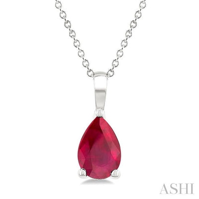 Pear Shape Gemstone Solitaire Pendant