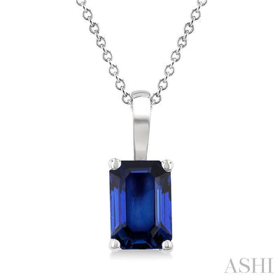 Emerald Shape Gemstone Solitaire Pendant