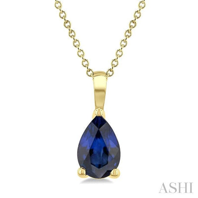 Pear Shape Gemstone Solitaire Pendant