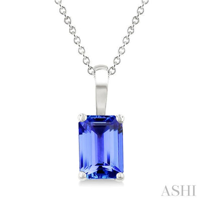 Emerald Shape Gemstone Solitaire Pendant