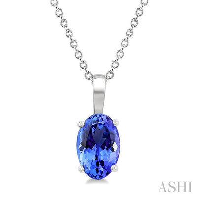 Oval Shape Gemstone Solitaire Pendant