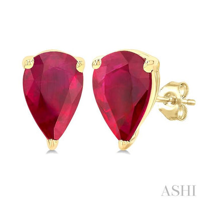 Pear Shape Gemstone Stud Earrings