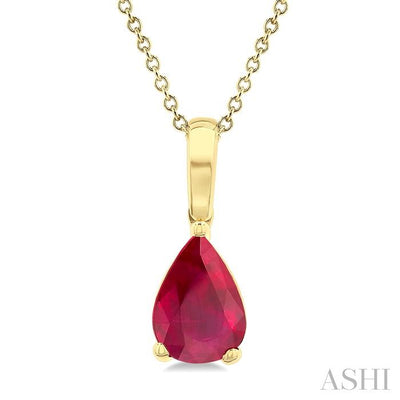 Pear Shape Gemstone Solitaire Pendant
