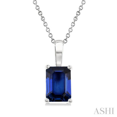 Emerald Shape Gemstone Solitaire Pendant