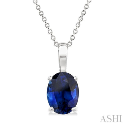 Oval Shape Gemstone Solitaire Pendant