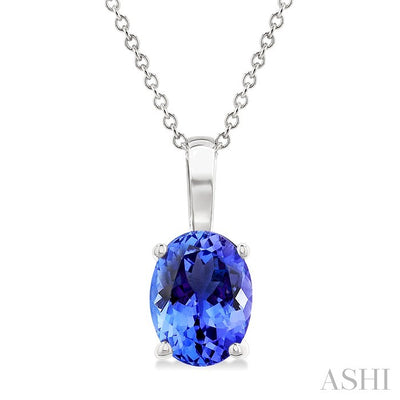 Oval Shape Gemstone Solitaire Pendant