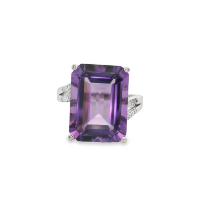 Amethyst & Diamond Fashion Ring