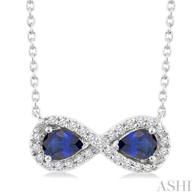 Pear Shape Gemstone & Infinity Halo Diamond Pendant