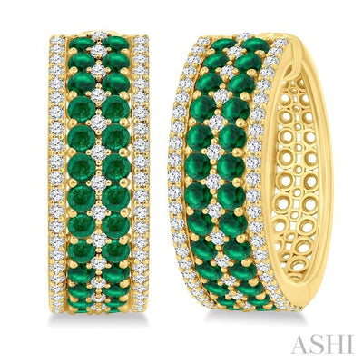 Gemstone & Diamond Hoop Earrings