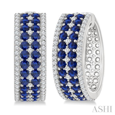 Gemstone & Diamond Hoop Earrings