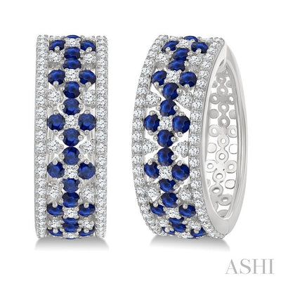 Gemstone & Diamond Hoop Earrings