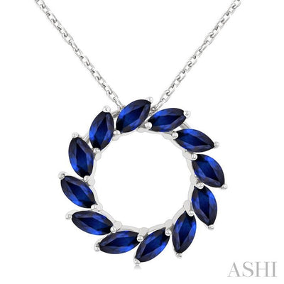Marquise Shape Circle Gemstone Fashion Pendant