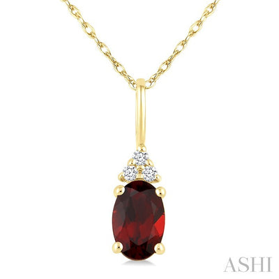 Oval Shape Gemstone & Diamond Pendant