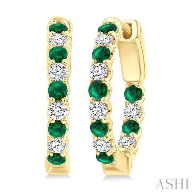 Inside-Out Alternate Gemstone & Diamond Hoop Earrings