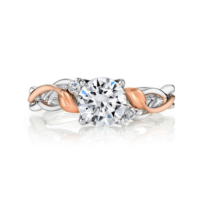 Round Diamond Floral Engagement Ring