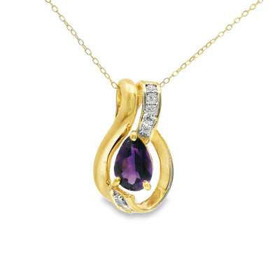 Amethyst & Diamond Pendant
