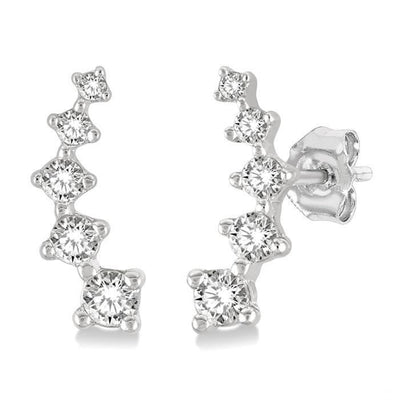 Petite Diamond Climber Stud Earrings