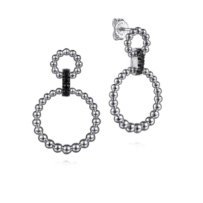 Bujukan Sterling Silver Black Spinel Earrings