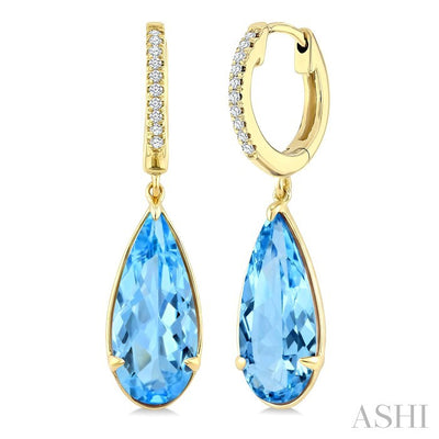 Evoque Gemstone Pear Shape & Diamond Earrings