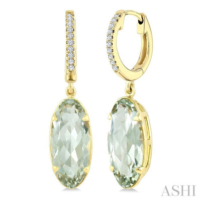 Evoque Gemstone Oval Shape & Diamond Earrings