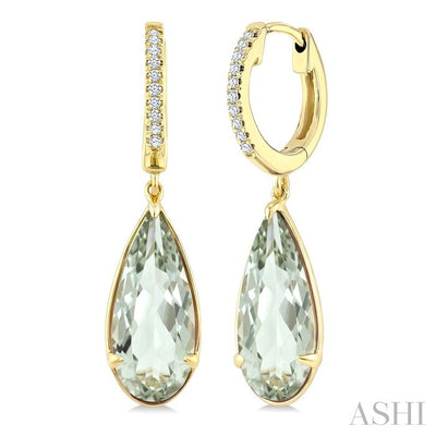 Evoque Gemstone Pear Shape & Diamond Earrings