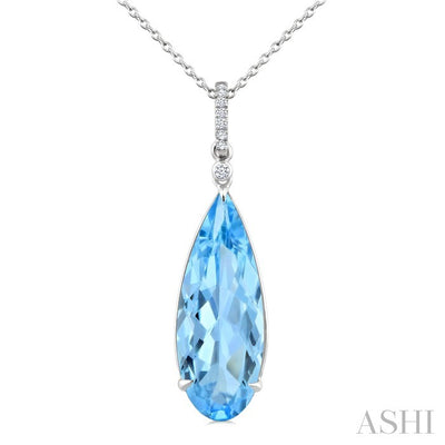 Pear Shape Gemstone & Diamond Pendant