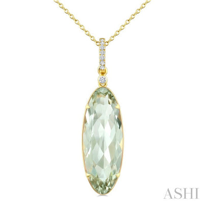 Evoque Gemstone Oval Shape & Diamond Pendant
