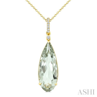 Evoque Gemstone Pear Shape & Diamond Pendant
