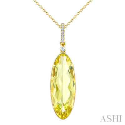 Evoque Gemstone Oval Shape & Diamond Pendant