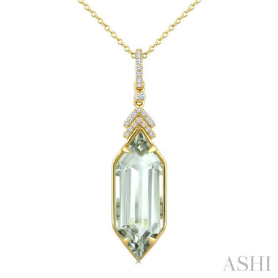 Evoque Gemstone Hexagon Shape & Diamond Pendant