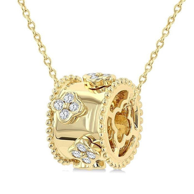 Diamond Clover Barrel Pendant