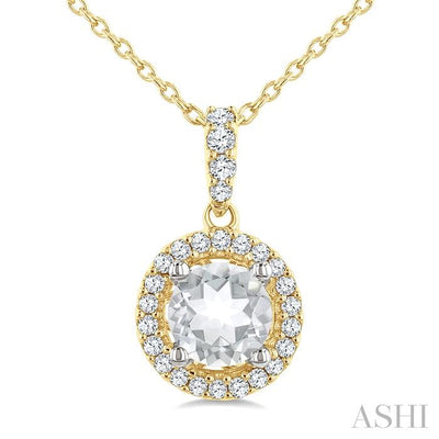 Round Shape Halo Gemstone Pendant