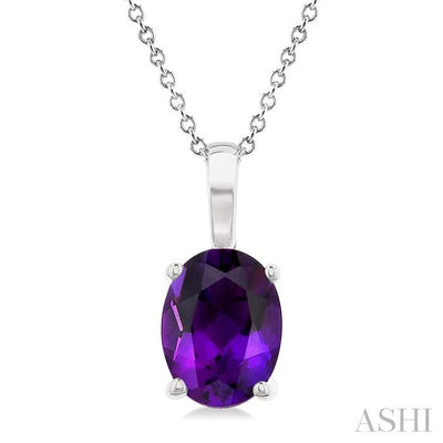 Oval Shape Gemstone Solitaire Pendant