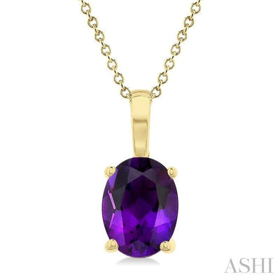 Oval Shape Gemstone Solitaire Pendant