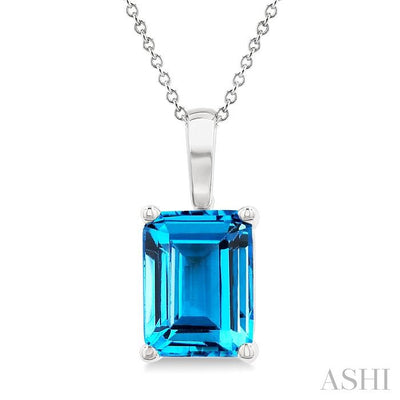 Emerald Shape Gemstone Solitaire Pendant