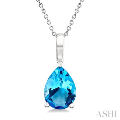 Pear Shape Gemstone Solitaire Pendant