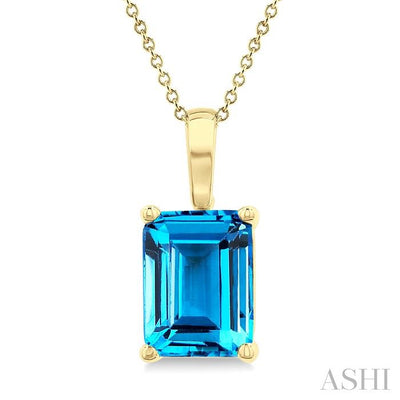 Emerald Shape Gemstone Solitaire Pendant