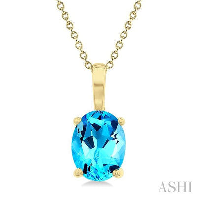 Oval Shape Gemstone Solitaire Pendant