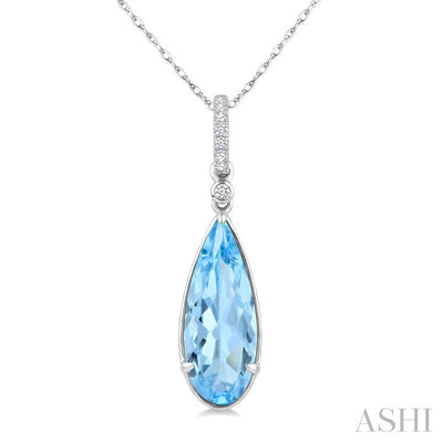Pear Shape Gemstone & Diamond Pendant