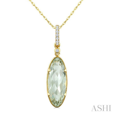 Evoque Gemstone Oval Shape & Diamond Pendant
